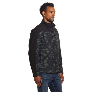 URBANGAZER Men's Patchwork Fleece Varsity Jacket O-Neck <b>Covered</b> <b>Button</b> Windproof Breathable Eco-Friendly Casual Outdoor Winter - Product Image 3