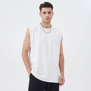 Débardeur sans manches en coton premium pour homme - Style formel, anti-boulochage, respirant, écologique, pour la gym et le sport, avec logo personnalisé - Product Image 1