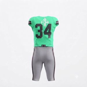 Uniforme de Fútbol Americano Verde con Cuello en V, Estampado Sublimado, Ropa Masculina de Manga Corta, 100% Poliéster, Material de Alta Calidad para Hombre - Product Image 3