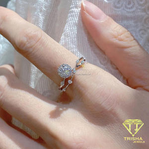 Elegant Moissanite Diamond <b>Ring</b> 925 Sterling Silver <b>Split</b> Bridal Engagement Wedding Jewelry For Women - Product Image 4
