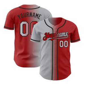 Custom Design Printed <b>Baseball</b> Jersey Own Personalized Team Name Short Sleeve Buttoned Closure Gradient Colored Softball Jersey - Product Image 3