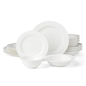 Juego de vajilla de cerámica blanca de 16 piezas al por mayor de Moradabad, India - Product Image 1