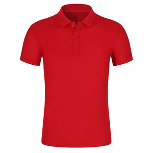 Camisa Polo Roja de Manga Corta para Hombre, Color Sólido, Informal, Tejido Oxford, Corte Regular, Cuello con Botones - Product Image 1