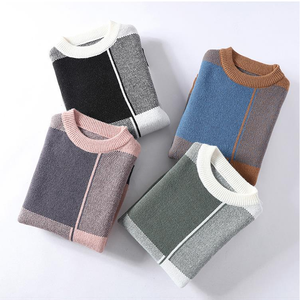 Suéter de Punto Grueso Acrílico Transpirable para Hombre, Cuello Redondo, Color Azul Claro, Manga Larga, Estilo Casual, con Logotipo Frontal - Product Image 5