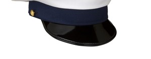 Premium Untrimmed Dress Cap White Crown with Plain Visor, Braided Strap Fittings and High Quality Structured Design - Product Image 6