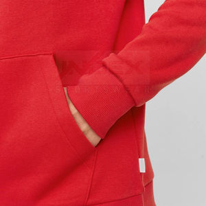 Sweat-shirt à capuche rouge pour homme INDEX, couleur unie, coton French Terry, décontracté, pour l'automne, avec poche avant et coupe classique - Product Image 6