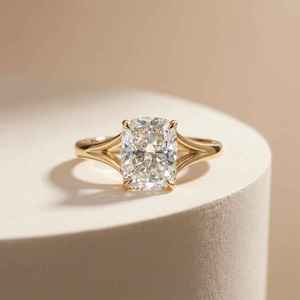 Diamant de laboratoire premium en or jaune 14 carats pour femme, coupe radiante 1,2 carats, VVS brillant, certifié IGI, pour mariage et fiançailles, style vintage - Product Image 4