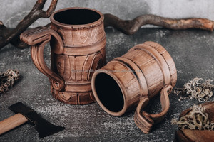 Tazas de madera hechas a mano para beber té, café, vino, cerveza, taza de madera de Tayyab Handicraft - Product Image 3