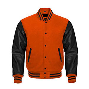 Vestes pour hommes respirantes avec fermeture éclair, vente en gros, haute qualité, décontractées, style baseball, personnalisées, type Letterman - Product Image 2