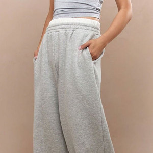 New Arrival Wholesale Double Layer Sweatpants <b>Trousers</b> Heavyweight Oversized Baggy Cotton Pants - Product Image 2