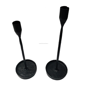 Bougeoir conique avec base ronde lourde Bougeoirs en fer forgé pour mariage décoratif à la maison et fête - Product Image 5