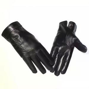 Gants d'hiver chauds en cuir véritable, doublés thermiquement, pour le travail en extérieur, la conduite et les voyages - Product Image 4