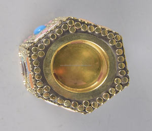 Handcrafted Brass & <b>Mosaic</b> Incense Burner Arabic Oud Bakhoor Holder Brass Incense Burner with <b>Mosaic</b> Inlay Made in India - Product Image 6