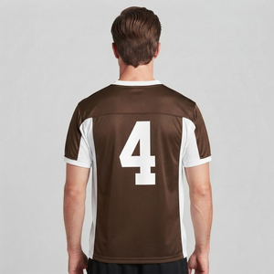 Maillot de football pour hommes, personnalisable avec le nom et le numéro de l'équipe, manches courtes, col en V, maillot de football pour hommes, vêtements d'entraînement, maillots de football - Product Image 2