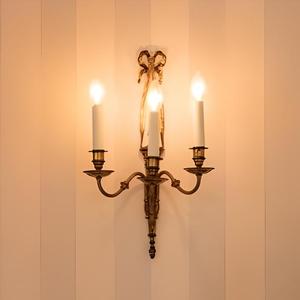 Aplique de Pared Dorado Vintage Europeo, Lámpara de Pared Clásica de Latón con Forma de Vela para Sala de Estar, Dormitorio, Pasillo, Hotel, Iluminación Decorativa - Product Image 4