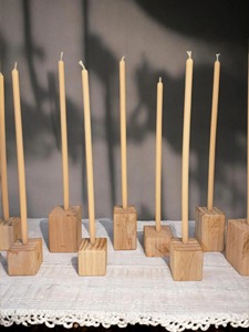 Support à bougie en bois, décoration minimaliste classique pour la maison, porte-bougie moderne, chandelier de mariage, support à bougie en bois - Product Image 4