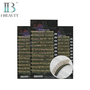 Extensions de cils i-BEAUTY - Cils de couleur pailletée métallique (Or) fabriqués à la main en Corée du Sud, pailletés, naturels et longs - Product Image 1