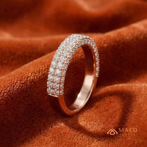 Anillo de Compromiso de Moissanita Chapado en Oro Rosa, Anillo de Eternidad, Anillo de Boda de Diamantes, Joyería de Lujo para Mujer de Gujarat - Product Image 2