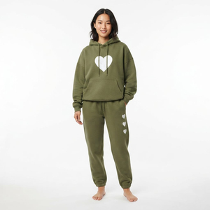 Custom Cotton Women's Tracksuit Hooded And Jogger <b>Set</b> Oversized Casual Hoodie Drop Shoulder Wholesale Manufacturer - Product Image 1