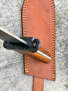 Couteau de chasse professionnel Bowie A&M Enterprises en acier inoxydable, pointe tombante, 14 pouces, manche en bois, OEM - Product Image 5