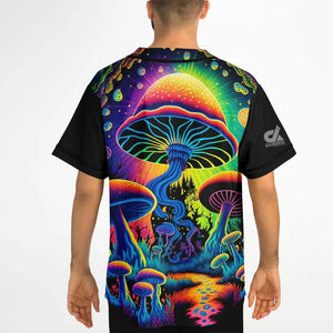 Camiseta de Béisbol Personalizada con Estampado de Hongos Psicodélicos para Hombre, Uniforme de Equipo con Botones, Camisa Deportiva Transpirable de Poliéster, OEM - Product Image 4