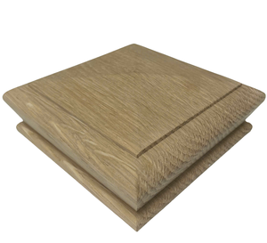 Tapa de poste piramidal de roble macizo rojo, diseño personalizado para postes de 95 mm, piezas de escalera premium, ecológicas y duraderas - Product Image 1