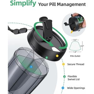 Large Anti-Mixing Pill <b>Storage</b> Case 6-Capacity Supplement Organizer with Wide <b>Open</b> Design Various Vitamins Bottle Holder - Product Image 4