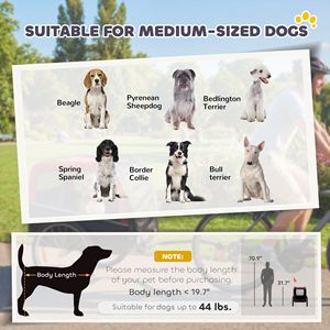 Rimorchio per Bicicletta per Cani con Pneumatici da 20 Pollici, Sgancio Rapido, Carrello per Animali Domestici, Trasportino per Bici con Bandiera Riflettente, Accessorio per Bicicletta - Product Image 6