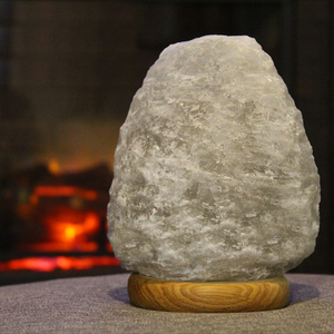 Elegant Gray Himalayan Crystal Salt Lamp Pyramid Shape Handcrafted Natural Rock Lamp with Dimmer <b>Touch</b> <b>Switch</b> for Spa Yoga Room - Product Image 2