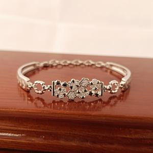 Revalia Romantic Floral CZ Statement Bangle <b>Bracelet</b> <b>Adjustable</b> Women's Party Gift Jewelry - Product Image 1