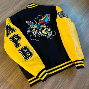 Chaqueta bordada en 3D de algodón grueso personalizada chaqueta blanca con letras y hombros caídos chaqueta de béisbol universitaria de diseñador de lujo para hombres - Product Image 6