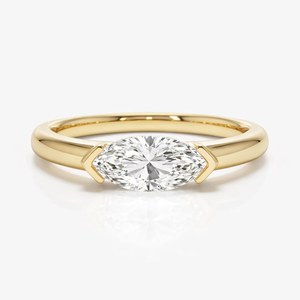 แหวนเพชรทรงมาร์คีส์ 0.75 กะรัต ทอง 14K เพชรเลี้ยงในห้องปฏิบัติการ ฝังแบบอีสต์เวสต์ ผู้จำหน่ายเครื่องประดับเพชร แหวนหมั้นสำหรับผู้หญิง - Product Image 5