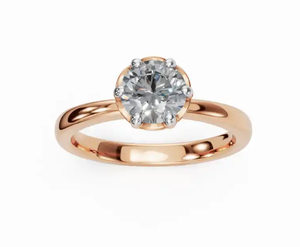 Anillo de diamante solitario imperial redondo cultivado en laboratorio con una sola piedra de corte brillante de 0,300 quilates en un marco de oro atemporal - Product Image 6