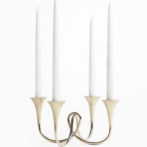 เชิงเทียนทรงกรวย 4 แขน สีเงินทันสมัย ดีไซน์ลายปมหรูหรา วัสดุโลหะ สไตล์นอร์ดิกมินิมอล เหมาะสำหรับงานแต่งงานและตกแต่งโต๊ะกลาง - Product Image 1