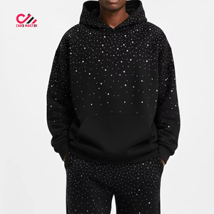 Conjunto deportivo de hombre con pedrería, estilo urbano, sudadera con capucha y pantalones, estilo casual, tela transpirable. - Product Image 3