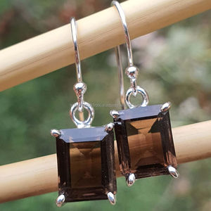 Vintage Smokey Quartz Dangle Drop <b>Earrings</b> Set in Sterling Silver Healing Jewelry Vintage Silver <b>Earrings</b> Quartz Healing Jewelry - Product Image 3