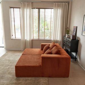 Poltrona Chaise Longue Doppia Oversize in Velluto a Coste, Sedia Letto Imbottita per Soggiorno, Divano Cloud Senza Montaggio - Product Image 2