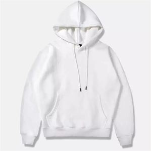 Sweat à capuche décontracté pour homme, blanc, coupe classique, 100 % coton French Terry, avec poches, pour l'automne, couleurs unies - Product Image 1