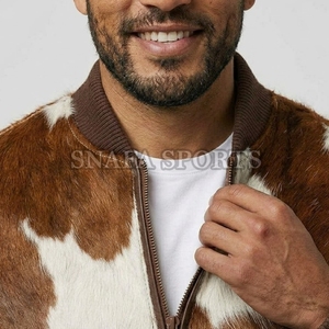 All Sizes Custom Made Outdoor Fashionable <b>Men</b> Cowhide <b>Leather</b> <b>Jackets</b> Top Selling Hair on <b>Leather</b> <b>Jackets</b> - Product Image 4