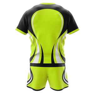 Ensemble de maillot de rugby rayé blanc et bordeaux pour homme, manches courtes, col rond, polyester respirant, vêtements d'équipe toutes saisons - Product Image 5