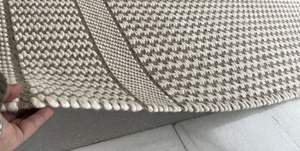 Tapis indien tissé à la main en jute et laine, prix fabricant direct usine, pour usage intérieur, motif zig-zag texturé. - Product Image 4