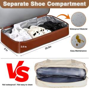 Bolsa de Viaje de Cuero Vacuno Estilo Personalizado con Cierre de Cremallera, Ecológica, Capacidad Superior a 77L, Unisex, para Exteriores - Product Image 3