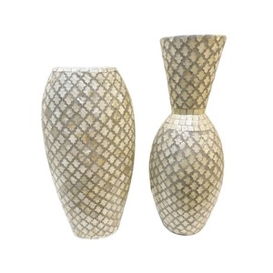 Vase de table minimaliste en nacre fait main au Vietnam pour la décoration de maison de luxe - Product Image 2