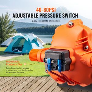 Pompa a Diaframma 12V DC 3.5 GPM (13.25 L/min) con Interruttore Automatico di Pressione 40-100 PSI Regolabile per Uso Marino - Product Image 3