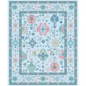 Tapis noué à la main au design moderne, motif abstrait, couleurs vibrantes, écologique, adapté aux animaux domestiques, antidérapant, à poils longs - Product Image 2