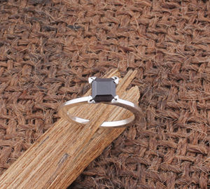 Bague cocktail en argent sterling avec quartz fumé naturel serti clos, style vintage, bijou de déclaration pour femme, cadeau - Product Image 2