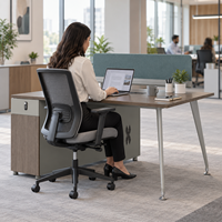 Poste de travail de bureau moderne avec meuble à tiroirs, bureau de direction avec tiroirs verrouillables pour petit bureau ou espace de travail