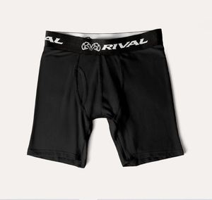 Shorts de compression unisexes pour adultes RIVAL, couleur orange, coupe régulière, évacuation de l'humidité, équipement d'entraînement MMA, logo imprimé par sublimation sur le devant - Product Image 2