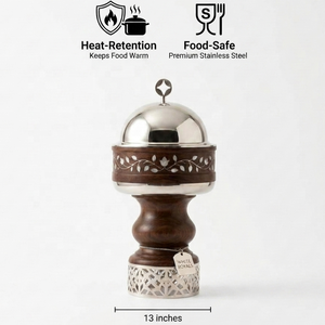 Elegante Juego de Recipientes para Buffet de Acero Inoxidable Moderno con Tapa de Cúpula, Calentador de Alimentos Profesional para Banquetes GCC Majlis, Exterior Antiadherente - Product Image 4
