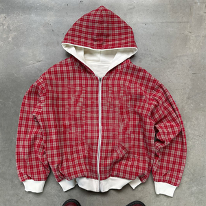 Camisa Chaqueta de Franela Estilo Urbano al por Mayor, Manga Larga, a Cuadros, Forro de Poliéster, Transpirable - Product Image 5